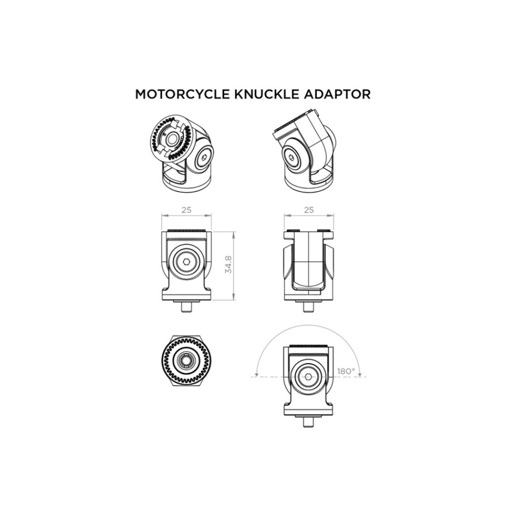 Adaptateur d'articulation Quad Lock – vue 3