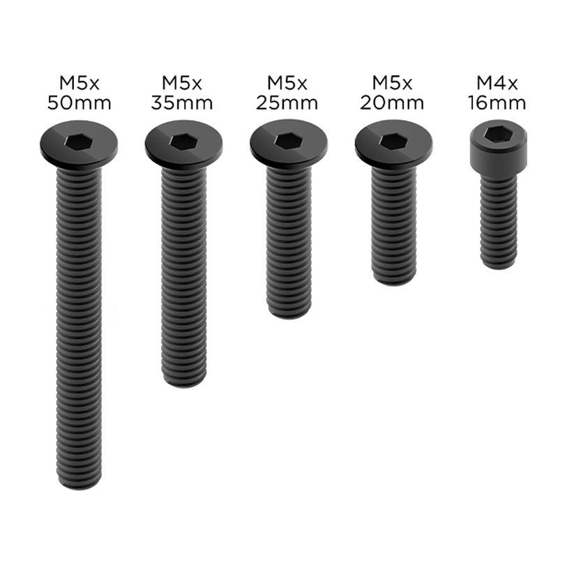 Jeu de vis noir Quad Lock – vue 1